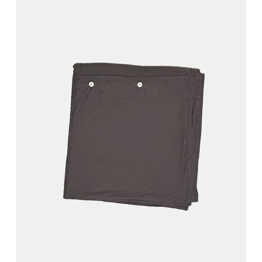 Lacoste Full / Queen Cotton Duvet Cover Solid Dark Gray Luxury Bedding